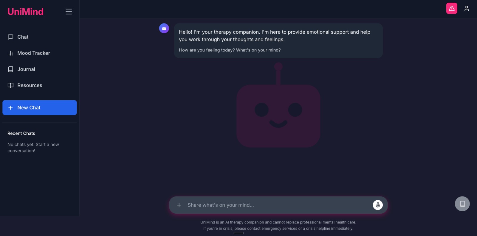 Initial page after terms accepted